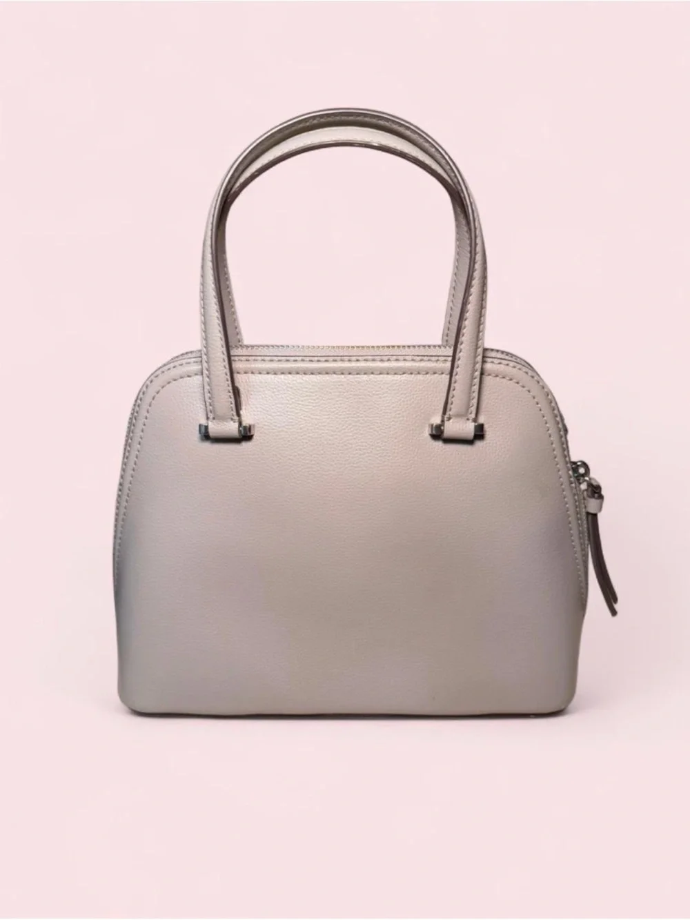 Kate Spade Patterson Drive Small Dome Satchel Taupe Gray Leather Crossbody